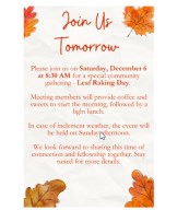 Gathering for Leaf Raking and Fellowship